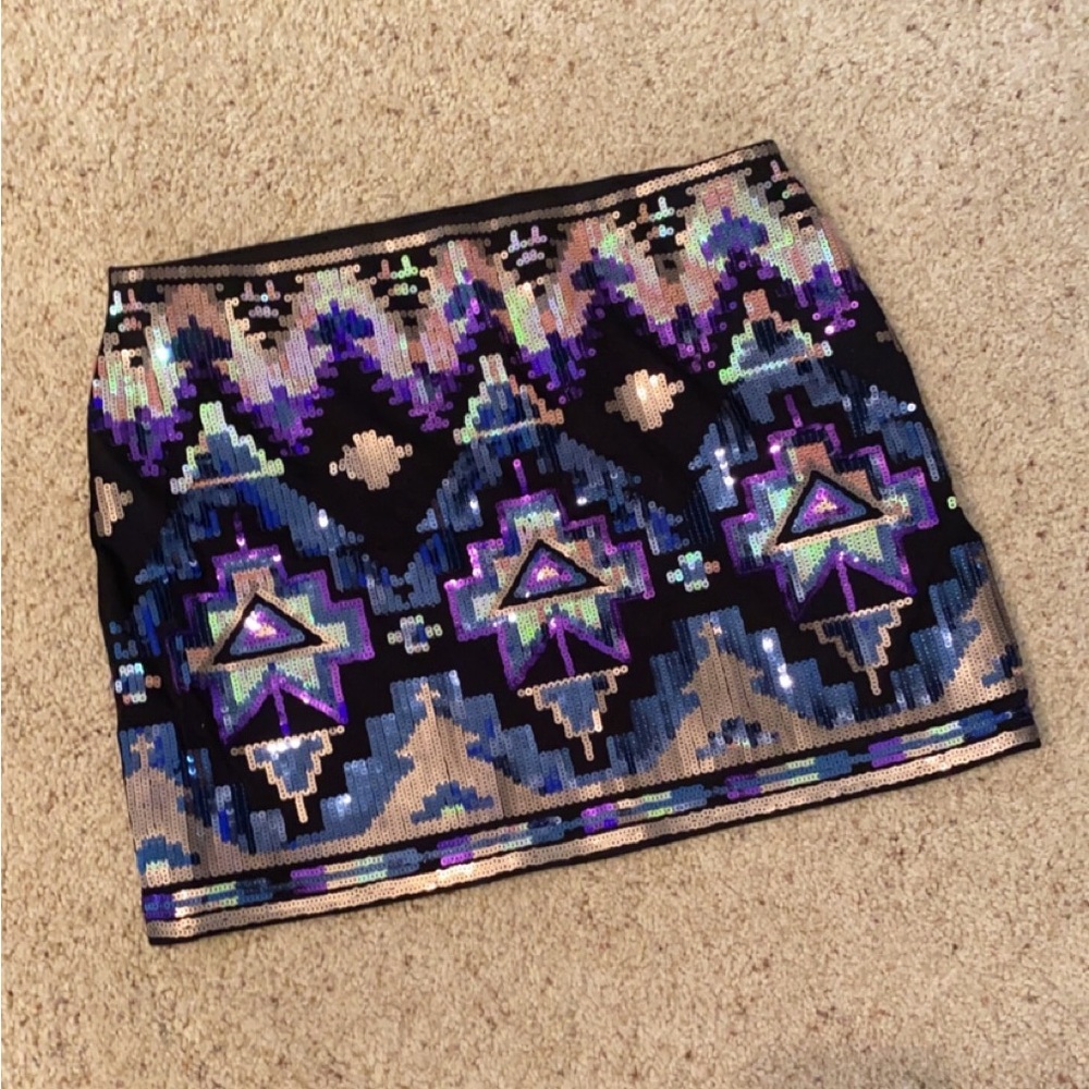 Express sequin mini skirt